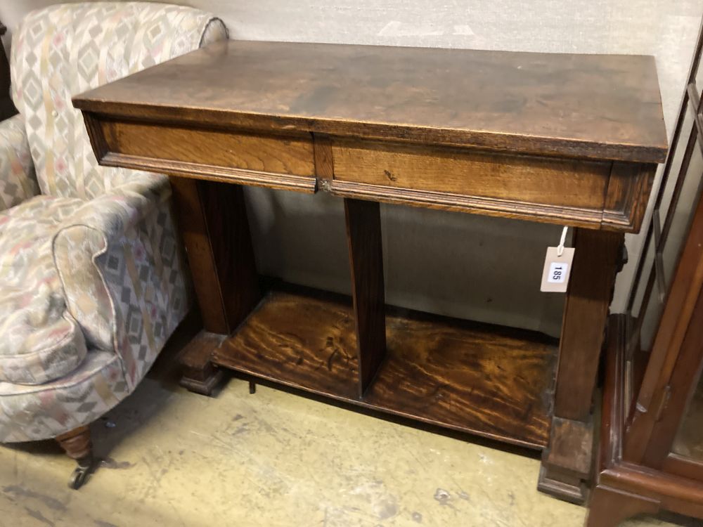 A 19th century Continental oak side table, width 89cm depth 46cm height 73cm